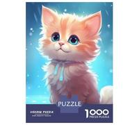 Puzzle de 1000 pièces pour adultes Chat Adorable Puzzle pour adultes Jeux de relaxation Analyse et Cadeaux logiques pour les amis et la famille 52 x 38 cm/1000 pièces