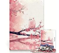 Puzzle de 1000 pièces pour Adultes Chat Assis sur Une Branche de Cerisier en Fleurs Idéal pour développer la logique,pratiquer Un Loisir paisible,Bords de qualité supérieure et Cadeau de Noël Unique