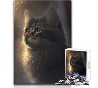Puzzle de 1000 pièces pour Adultes Chat dans l'ombre:Un Jeu de précision pour des Moments de détente paisibles et agréables Dimensions:38x26cm