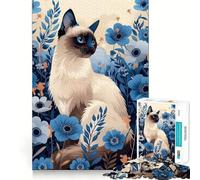 Puzzle de 1000 pièces pour Adultes Chat dans Une mer de Fleurs Violettes Jeu de Loisirs créatifs aux Bords Fins Jeu cognitif et Relaxant Décoration Murale de Noël (38x26cm)