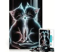 Puzzle de 1000 pièces pour Adultes,Chat Galaxie,Décoration soignée,Jeu d'exercice Mental,Loisirs et Divertissement, pour Noël (38x26cm)