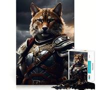 Puzzle de 1000 pièces pour Adultes Chat Guerrier Fort Découpe précise Jeu créatif et Artistique Jouet Relaxant Cadeau apaisant pour Noël (38x26cm)