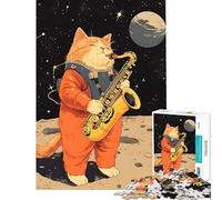 Puzzle de 1000 pièces pour Adultes Chat Mignon Jeu de réflexion Musical Jouet addictif pour cultiver la Patience Cadeau Amusant pour Femmes (Taille 50x75cm)