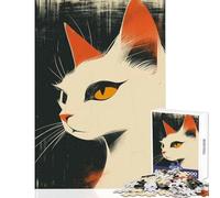 Puzzle de 1000 pièces pour Adultes Chat mystérieux Jeu éducatif Idée Cadeau d'anniversaire Jeu Pratique et Stimulant Dimensions 50x75cm