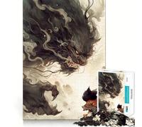 Puzzle de 1000 pièces pour Adultes Chat Noir Contre démon Décoration élégante,activité cérébrale Amusante,Moment de détente,Cadeau de Loisirs Festif (38x52cm)