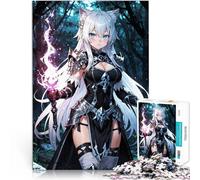Puzzle de 1000 pièces pour Adultes Chat Sorcière Anime Fille Réduction du Stress intéressante Idées Cadeaux 75x50cm