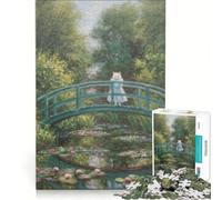 Puzzle de 1000 pièces pour Adultes Chat sur Le Pont d'après Monet, décoration Murale, Jeu idéal pour se divertir à la Maison, Design élégant 38x26cm