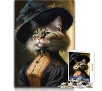 Puzzle de 1000 pièces pour Adultes - Chat veuf - Jeu éducatif - Décoration intérieure - Cadeau d'anniversaire - Dimensions:38x26cm