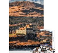 Puzzle de 1000 pièces pour Adultes Château de Duart Île de Mull Jeu Manuel Améliore la mémoire Jouet Anti-Stress Collection d'artistes Beaux-Arts (50x75cm)
