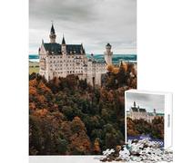 Puzzle de 1000 pièces pour Adultes Château de Neuschwanstein Décoration Murale pour Un Jeu éducatif et renforce Les Liens Entre Les Couples Dimensions 38x52cm