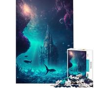 Puzzle de 1000 pièces pour Adultes Château Galactique sous-Marin Jeu Relaxant Jouet addictif pour cultiver la Patience Cadeau d'anniversaire Décoration Murale (Dimensions 38x26cm)