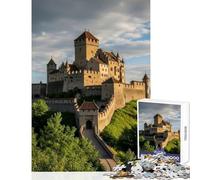 Puzzle de 1000 pièces pour Adultes Château médiéval sur Une Colline Jeu Anti-Stress Idée Cadeau de Noël Jeu Relaxant pour Un Anniversaire ou Noël Dimensions 38x52cm