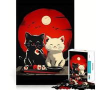 Puzzle de 1000 pièces pour Adultes Chats Jeu de précision et d'adresse mentale Amusant et Relaxant Cadeau Artistique de Noël (38x26cm)