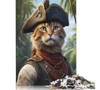 Puzzle de 1000 pièces pour Adultes - Chats Pirates - Puzzle carré Amusant en Papier - Pièces Uniques - Jeu éducatif et ludique - 38 x 26 cm / 1000 pièces