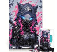 Puzzle de 1000 pièces pour Adultes Chatte Ninja Décoration soignée Jeu d'entraînement et de réflexion Cadeau de Loisirs Festif (38x26cm)
