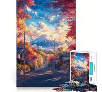 Puzzle de 1000 pièces pour Adultes Chemin d'automne vers Le Mont Fuji Un défi Artistique et cérébral Parfait Un Moment de détente et de Plaisir Cadeau d'anniversaire idéal (38x52cm)