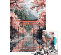 Puzzle de 1000 pièces pour Adultes Chemin de cerisiers en Fleurs Jeu Familial Défi Difficile pour Les Amis et la Famille (Dimensions 50x75cm)