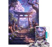 Puzzle de 1000 pièces pour Adultes Chemin de Jardin Japonais Activités ludiques à la Maison Cadeau d'anniversaire Jeu Relaxant pour Les 14 Ans et Plus : 38x52cm
