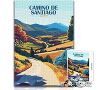 Puzzle de 1000 pièces pour Adultes - Chemin de Saint-Jacques-de-Compostelle, Espagne - Paysage Artistique - Jeu de Puzzle Stimulant - Cadeau d'anniversaire - Dimensions 38x26cm