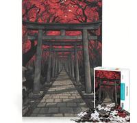 Puzzle de 1000 pièces pour Adultes - Chemin des Portes Torii dans la forêt Rouge Jeu de réflexion activités Amusantes à la Maison Collection d'artistes Beaux-Arts 38x52cm