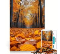 Puzzle de 1000 pièces pour Adultes Chemin forestier d'automne Jeu de réflexion Amusant et Complexe pour se détendre et s'amuser Cadeau d'anniversaire (50x75cm)