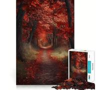 Puzzle de 1000 pièces pour Adultes Chemin forestier d'automne Jeu de réflexion et de détente pour Un Anniversaire (38x52cm)