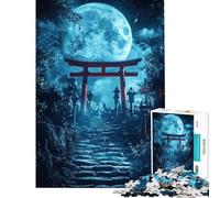 Puzzle de 1000 pièces pour Adultes Chemin Japonais au Clair de Lune Jeu de réflexion Amusant à Faire à la Maison défi de rapidité Manuelle adapté aux Personnes de 14 Ans et Plus (38x52cm)