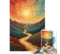 Puzzle de 1000 pièces pour Adultes Chemin sinueux vers Le Soleil Jeux relaxants pour Adolescents Cadeau d'anniversaire idéal pour Les Amis et la Famille (Dimensions 38x26cm)