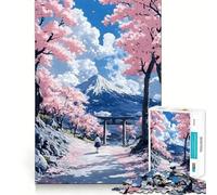 Puzzle de 1000 pièces pour Adultes Chemin vers Le Fuji en Fleurs de Cerisier Jeu créatif et Artistique aux découpes précises Cadeau de Noël apaisant (38x26cm)