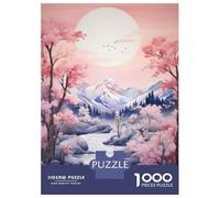 Puzzle De 1000 Pièces pour Adultes Cherry Blossom Landscape Wall Mural Puzzles pour Adultes - Améliorez Votre Mémoire - Activités Ludiques À Faire À La Maison - Idéal comme Cadeau 38x26cm/1000pcs