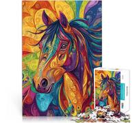Puzzle de 1000 pièces pour Adultes Cheval Avatar Artistique Fait de Papier,pour Les 14 Ans et Plus Difficile et Stimulant Cadeau Amusant en Famille。Taille:38x52cm/14.9x20.4pouce