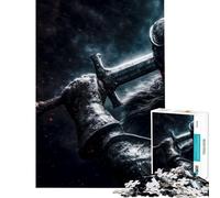 Puzzle de 1000 pièces pour Adultes Cheval croisé avec épée et Croix Rouge pour Un Anniversaire ou Noël Jeu de Puzzle à Monter soi-même pour Femmes (14 Ans et Plus) 50x75cm