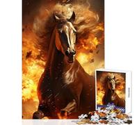 Puzzle de 1000 pièces pour Adultes Cheval de l'enfer Décoration Murale pour se détendre et renforcer Les Liens Amoureux Dimensions 38x26cm