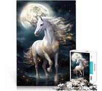 Puzzle de 1000 pièces pour Adultes Cheval de Lune Magique Jouets de Divertissement Familial Cadeaux pour Les Amis et la Famille 75x50cm