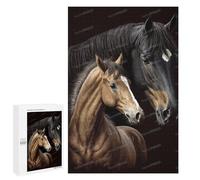 Puzzle de 1000 pièces pour Adultes - Cheval et Son Poulain - Puzzle Amusant, Unique et Stimulant - Grand Format (50 x 70 cm) - Cadeau