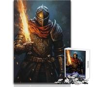 Puzzle de 1000 pièces pour Adultes - Chevalier à l'épée flamboyante - Un Passe-Temps paisible et satisfaisant - Assemblage Parfait - Découpe de précision - Dimensions:38x26cm