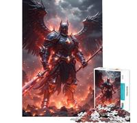 Puzzle de 1000 pièces pour Adultes Chevalier ailé dans Un Paysage de feu Jeu Anti-Stress Défi Unique et Stimulant (50x75cm)