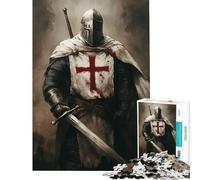 Puzzle de 1000 pièces pour Adultes Chevalier médiéval en Armure à Croix Rouge Puzzle à Assembler pour Adolescents idéal pour Un Moment d'interaction Parent-Enfant Cadeau d'anniversaire Original et