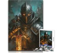 Puzzle de 1000 pièces pour Adultes - Chevalier Noir à l'épée ensanglantée - Détendez-Vous en Toute tranquillité - Assemblage Stable et découpe précise - Dimensions:38x26cm