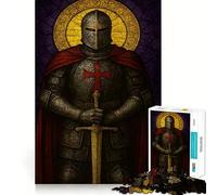 Puzzle de 1000 pièces pour Adultes Chevalier Templier avec épée et auréole Idéal pour stimuler la mémoire et Passer Un Moment agréable Motif à Assembler Liste de souhaits du Père Noël 38x26cm