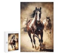 Puzzle de 1000 pièces pour Adultes - Chevaux fougueux au Galop - Citations inspirantes - Puzzle pour Jeux en Famille, 38 x 52 cm