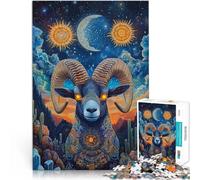 Puzzle de 1000 pièces pour Adultes Chèvre colorée Entraînez Votre Cerveau et Vos Mains Chaque pièce est Unique - Jeu Familial Stimulant et Amusant 50x70cm