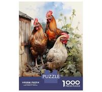 Puzzle De 1000 Pièces pour Adultes Chicken Farm Animals Puzzle Adulte Jeu Familial Anti-Stress Jeu Stimulant Cadeaux 52x38cm/1000pcs