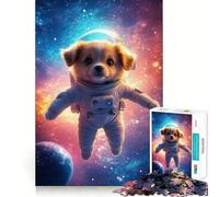 Puzzle de 1000 pièces pour Adultes Chien Astronaute dans l'espace Jeu de réflexion Amusant et précis pour se détendre et s'amuser Cadeau d'anniversaire (50x75cm)