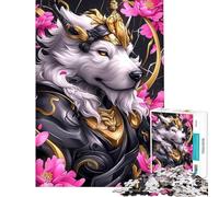 Puzzle de 1000 pièces pour Adultes Chien Goldendoo Blanc samouraï Puzzle à Monter soi-même Décoration Murale Cadeau Unique pour Anniversaire et Noël (Dimensions 50x75cm)