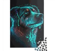 Puzzle de 1000 pièces pour Adultes - Chien néon Animal - Puzzle carré en Papier - Pièces Uniques - Jeu éducatif et Amusant - 38 x 26 cm / 1000 pièces