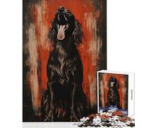 Puzzle de 1000 pièces pour Adultes Chien Noir à la Gueule Ouverte Décoration intérieure Jouet Cadeau Amusant Jeu de Manipulation Relaxant Dimensions 38x26cm