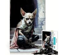 Puzzle de 1000 pièces pour Adultes Chihuahua Moine,Jeu de logique et d'art aux Bords précis,pour Un Moment de détente et de Divertissement, pour Les fêtes (38x26cm)