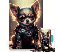 Puzzle de 1000 pièces pour Adultes Chihuahua Super-héros Jeu de précision et de Concentration Amusant et Calme,idéal pour Un Anniversaire ou comme Passe-Temps (38x26cm)