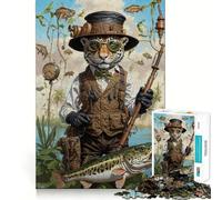 Puzzle de 1000 pièces pour Adultes Chill Jaguar Gone Fishing,Un Jeu et Intelligent,Un défi divertissant et Calme pour Passer Un Moment agréable,Un pour Un Anniversaire ou Un Loisir